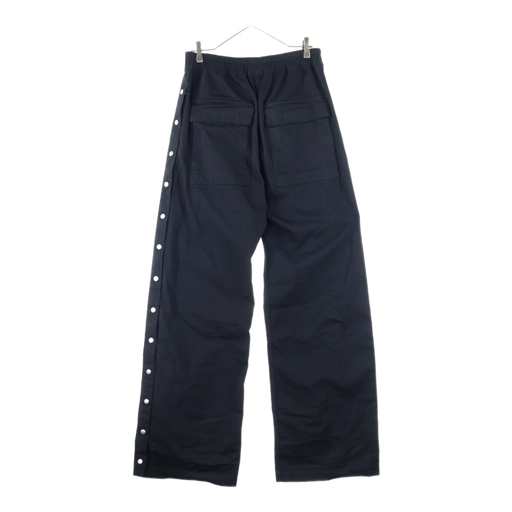 Rick Owens DRKSHDW(リックオウエンス ダークシャドウ) 24SS PUSHER PANT プッシャー サイドスナップボタン ロングパンツ ブラック DU01D1393-TW