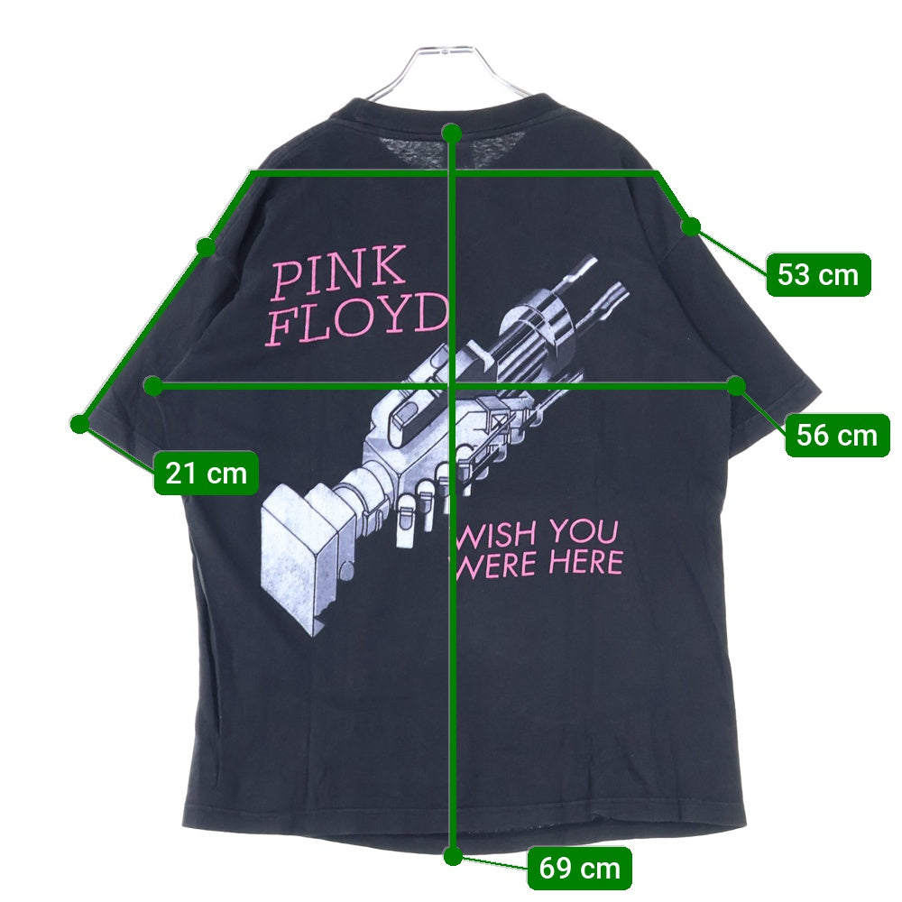 VINTAGE(ヴィンテージ) 90s PINKFLOYD WISH YOU WERE HERE ピンクフロイド 両面プリント バンド 半袖Tシャツ カットソー ブラック