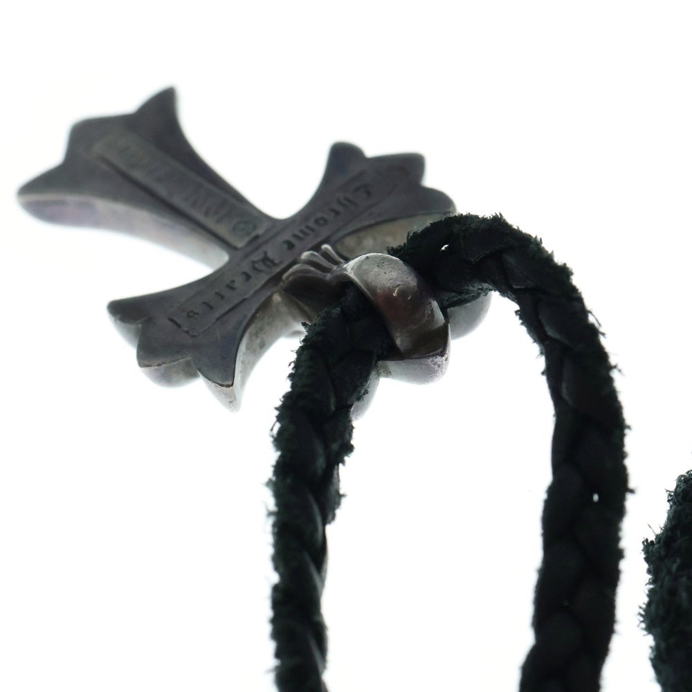 CHROME HEARTS(クロムハーツ) CH CRS SML CL スモールCHクロス レザーブレイド ネックレス シルバー/ブラック BCA217