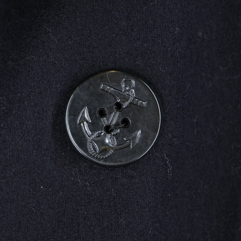 VINTAGE(ヴィンテージ) 40S U.S.NAVY WOOL 10ボタン 裏地コットン アンカーボタン コーデュロイ地ハンドウォーマーポケット Pコート ブラック