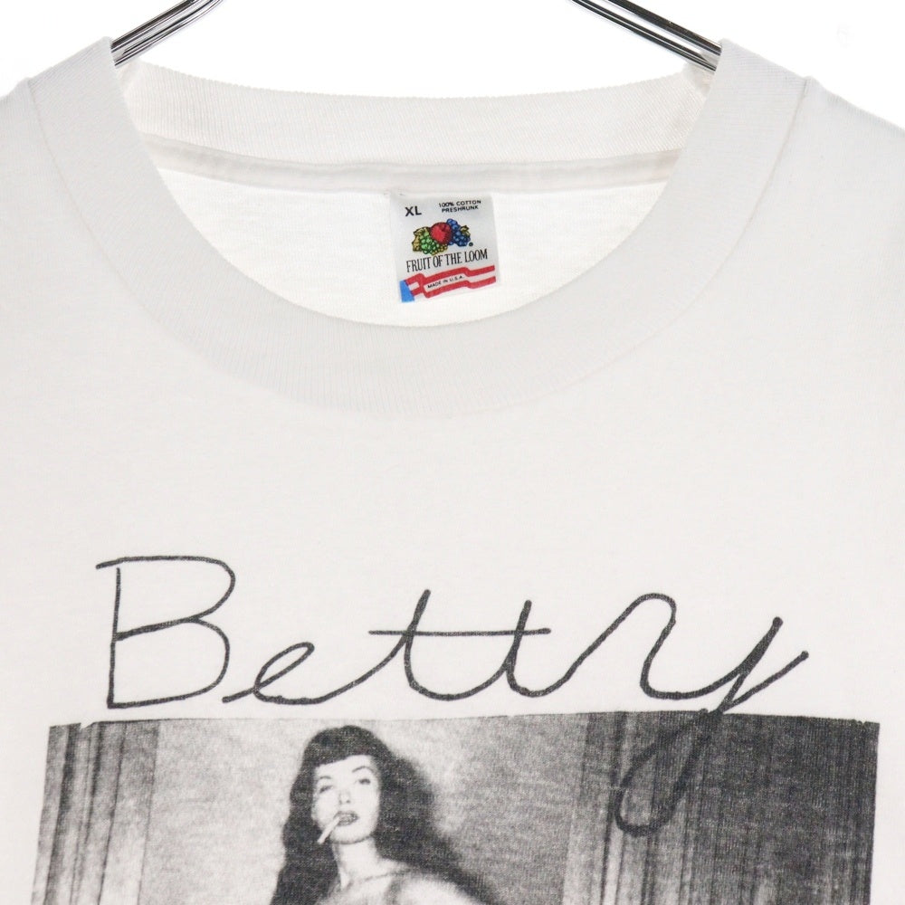VINTAGE(ヴィンテージ) 90s betty page ベティペイジ フォトプリント 半袖Tシャツ ホワイト