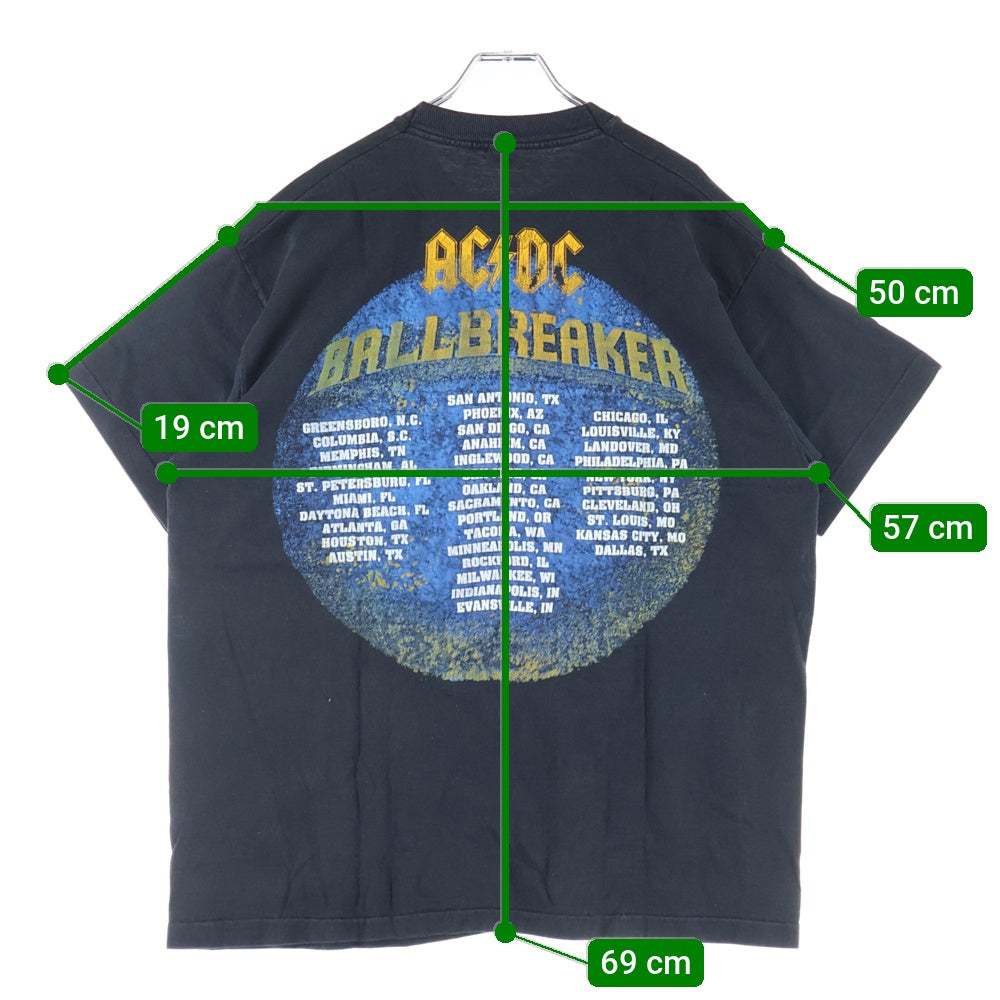 VINTAGE(ヴィンテージ) 90s AC/DC BALLBREAKERS 1996 両面プリント 半袖Tシャツ ホワイト