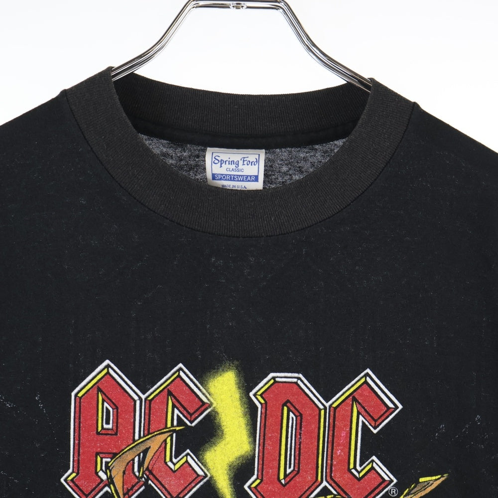 VINTAGE(ヴィンテージ) 90s AC/DC BLOW UP YOUR VIDEO WORLD TOUR 1988 両面プリント 半袖Tシャツ ブラック