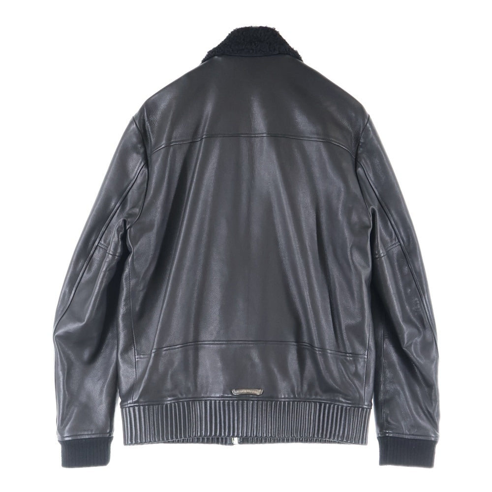 CHROME HEARTS(クロムハーツ) MAN CRUSH LTHR ムートン付きレザージャケット アウター ブラック
