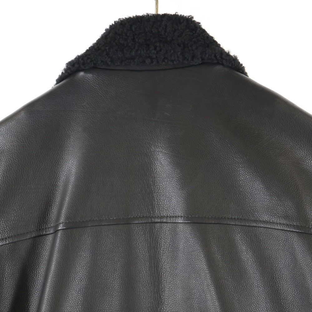 CHROME HEARTS(クロムハーツ) MAN CRUSH LTHR ムートン付きレザージャケット アウター ブラック