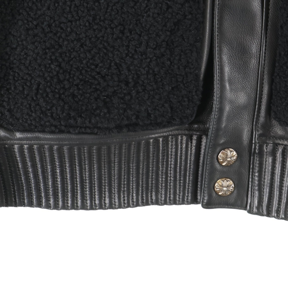 CHROME HEARTS(クロムハーツ) MAN CRUSH LTHR ムートン付きレザージャケット アウター ブラック