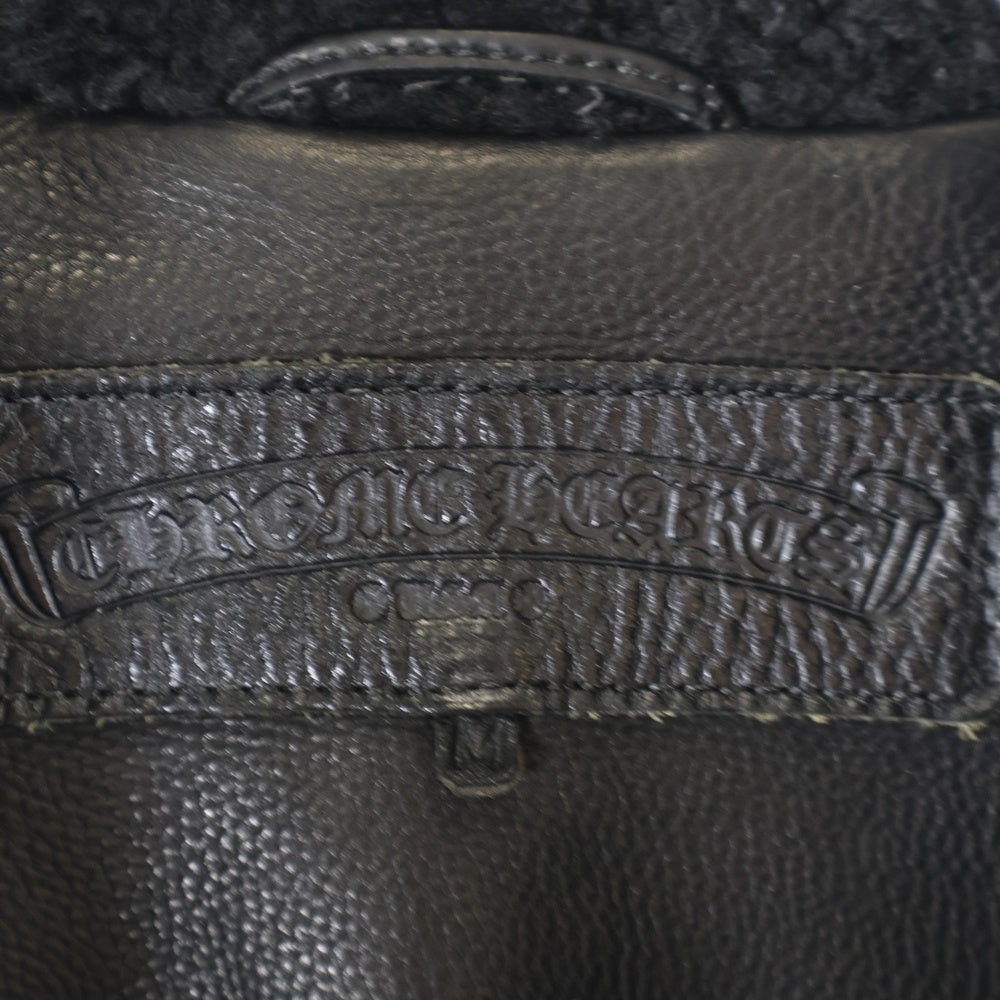 CHROME HEARTS(クロムハーツ) MAN CRUSH LTHR ムートン付きレザージャケット アウター ブラック