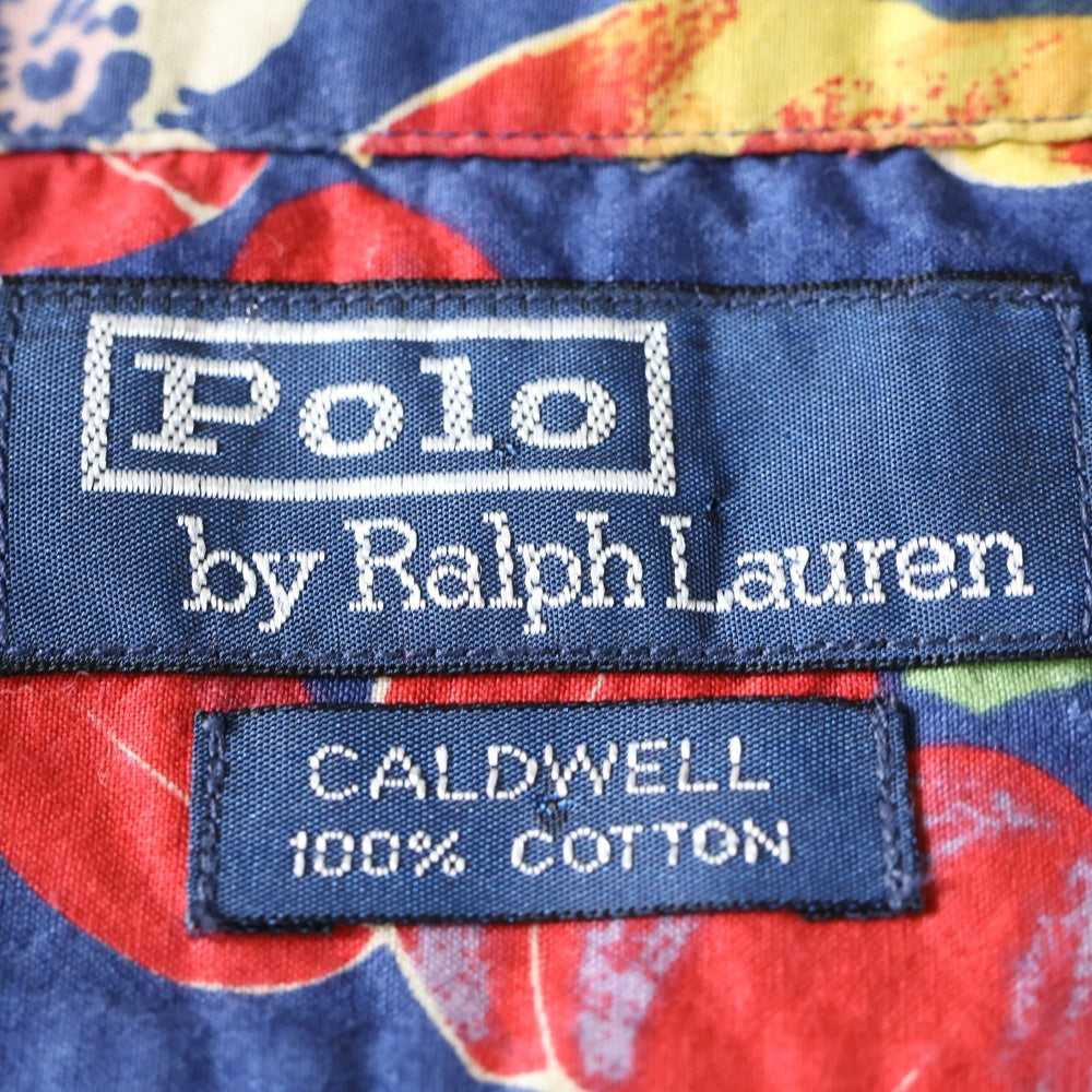 POLO RALPH LAUREN(ポロラルフローレン) 90s CALDWELL Cotton Aloha Shirt オープンカラシャツ 半袖アロハシャツ 花柄