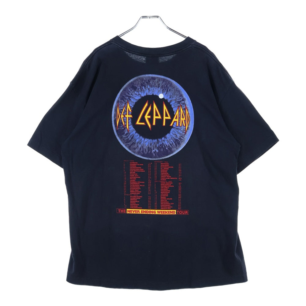 VINTAGE(ヴィンテージ) 90s DEF LEPPARD ADRENALIZE THE 7-DAYS WEEKEND TOUR TEE デフレパード 両面プリント 半袖Tシャツ カットソー ブラック