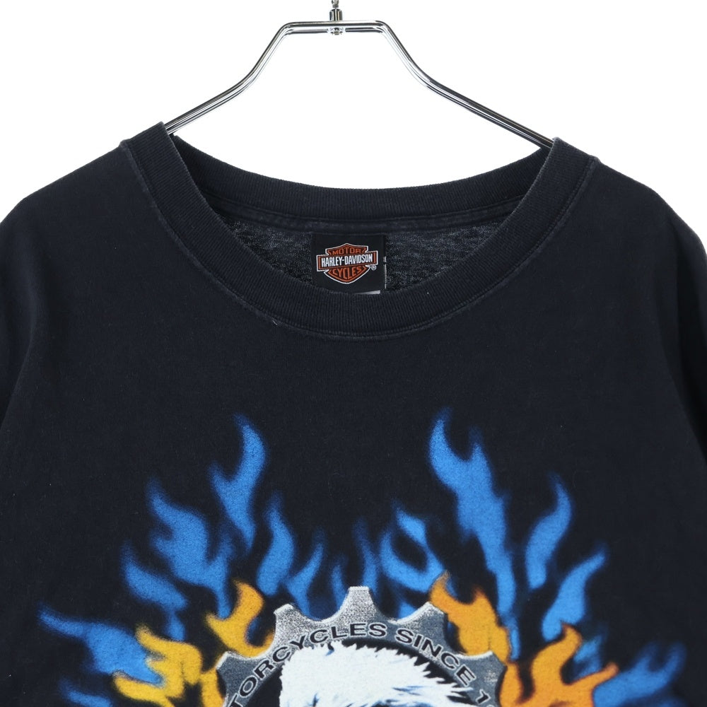 HARLEY DAVIDSON(ハーレーダビッドソン) 00s VINTAGE EAGLE S/S Tee 2002 イーグル 両面プリント 半袖Tシャツ カットソー ブラック