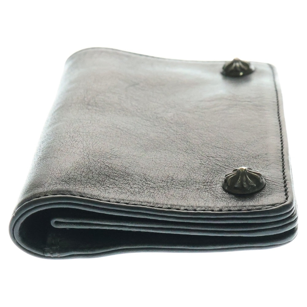 CHROME HEARTS(クロムハーツ) 1ZIP 1ジップ クロスボールボタン レザーウォレット 財布 ブラック BCA362
