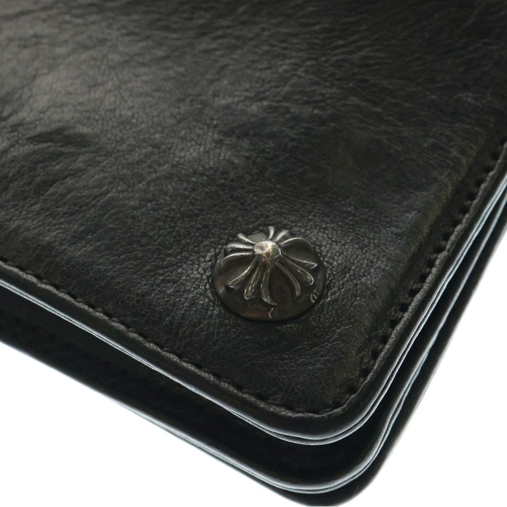 CHROME HEARTS(クロムハーツ) 1ZIP 1ジップ クロスボールボタン レザーウォレット 財布 ブラック BCA362