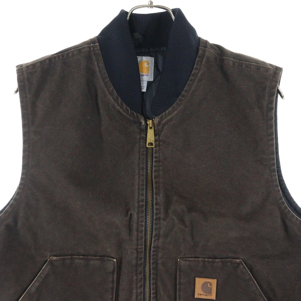 CARHARTT(カーハート) COTTON DUCK ZIP VEST コットンダッグ 中綿 ベスト ダークブラウン