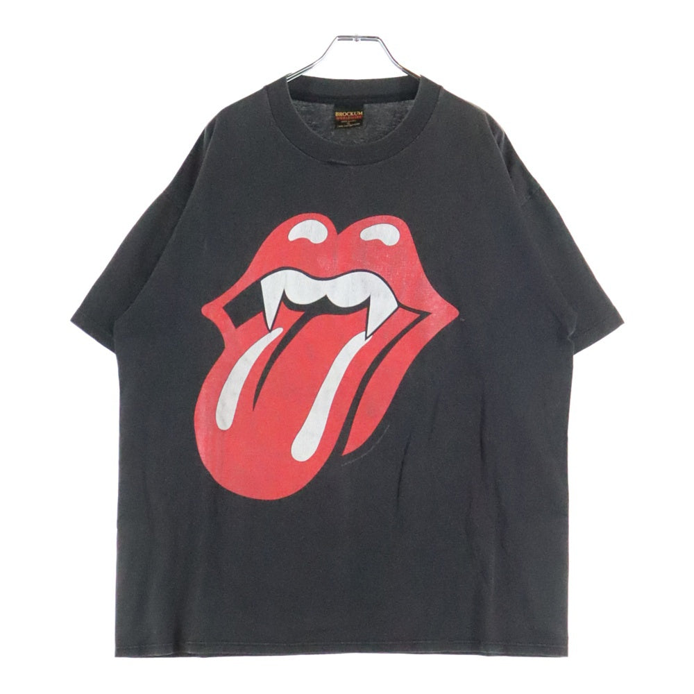 VINTAGE(ヴィンテージ) 90s ROLLIG STONES Lip&Tongue Halloweek 牙タン ローリングストーンズ 両面プリント 半袖Tシャツ カットソー ブラック