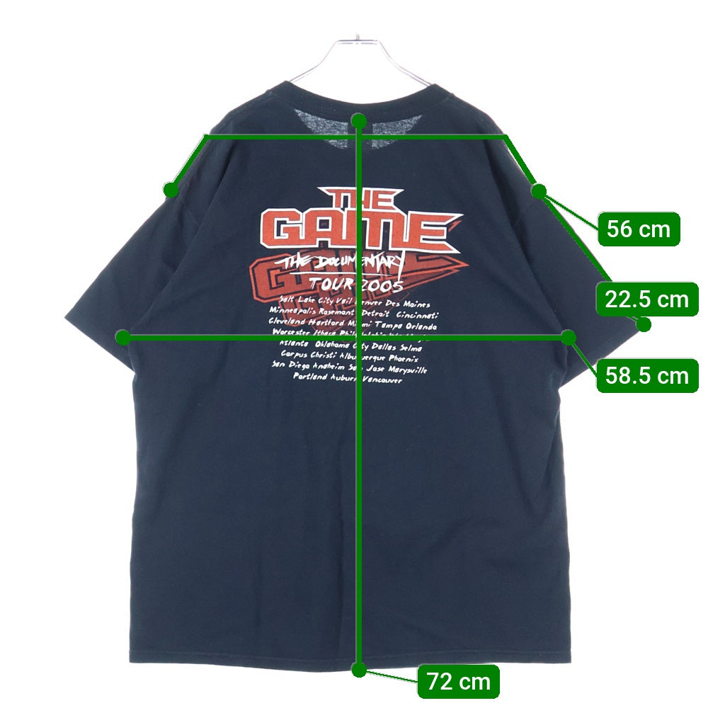 VINTAGE(ヴィンテージ) 00s THE GAME The Documentary 2005 Tour ザ ゲーム 両面プリント 半袖Tシャツ ラップTシャツ カットソー ブラック