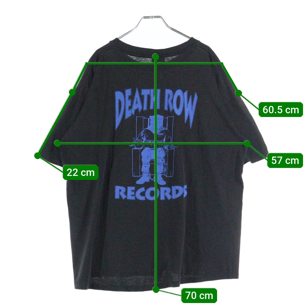 VINTAGE(ヴィンテージ) 00s DEATH ROW Records デスロウ 両面プリント 半袖Tシャツ ラップTシャツ ブラック