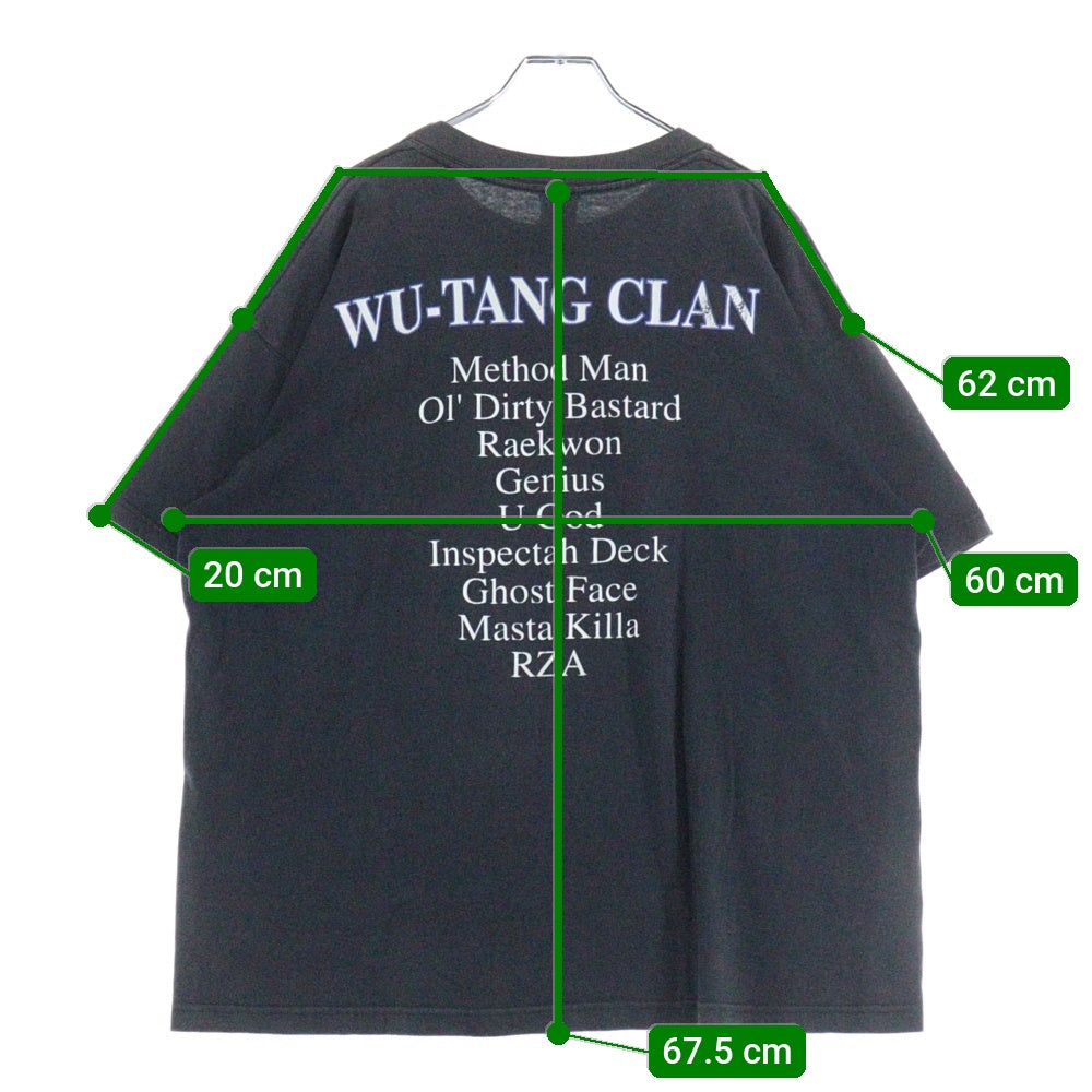 VINTAGE(ヴィンテージ) 90s WU-TANG CLAN Menber Tee ウータンクラン 両面プリント 半袖Tシャツ ラップTシャツ カットソー ブラック