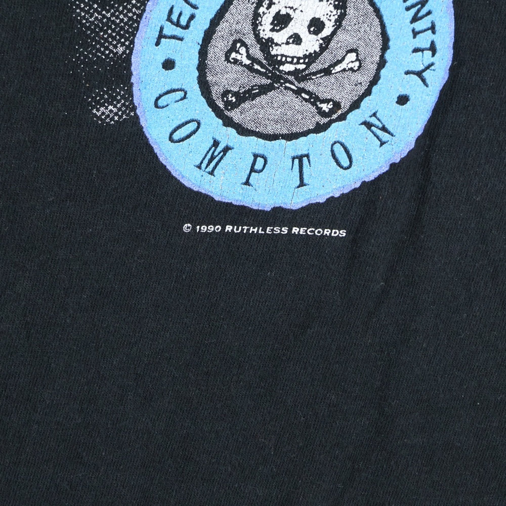 VINTAGE(ヴィンテージ) 90s EAZY-E 1990 Temporary Insanity Compton イージーイー 両面プリント 半袖Tシャツ ラップTシャツ カットソー ブラック