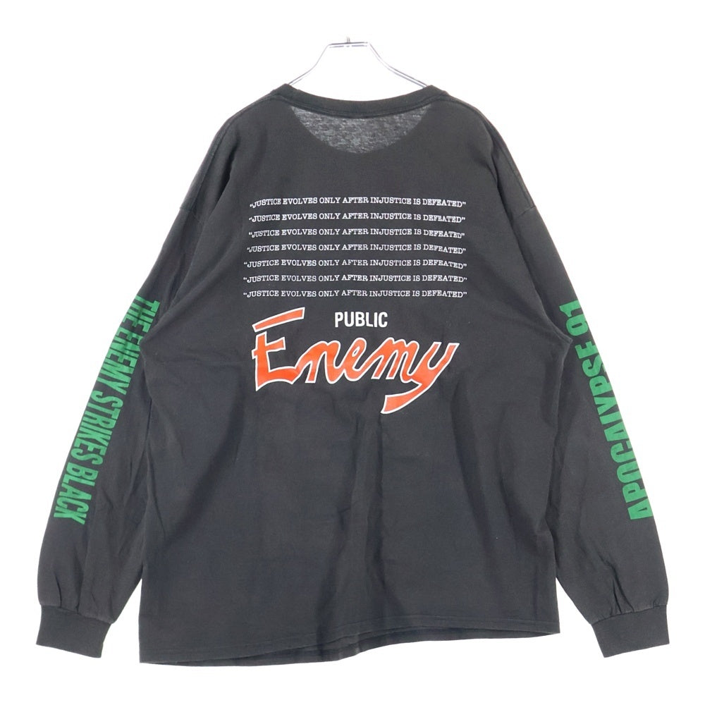 VINTAGE(ヴィンテージ) 90-00s PUBLIC ENEMY パブリックエネミー 両面プリント 長袖Tシャツ カットソー ブラック