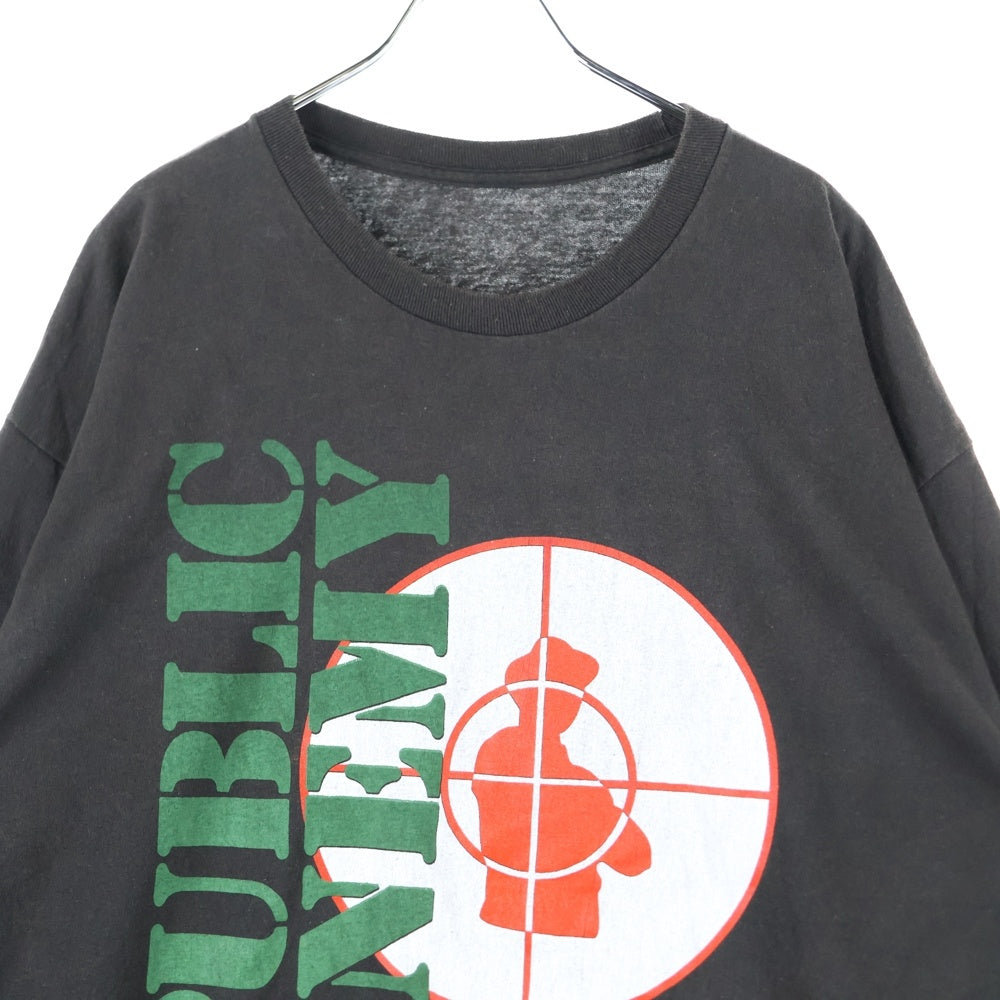 VINTAGE(ヴィンテージ) 90-00s PUBLIC ENEMY パブリックエネミー 両面プリント 長袖Tシャツ カットソー ブラック