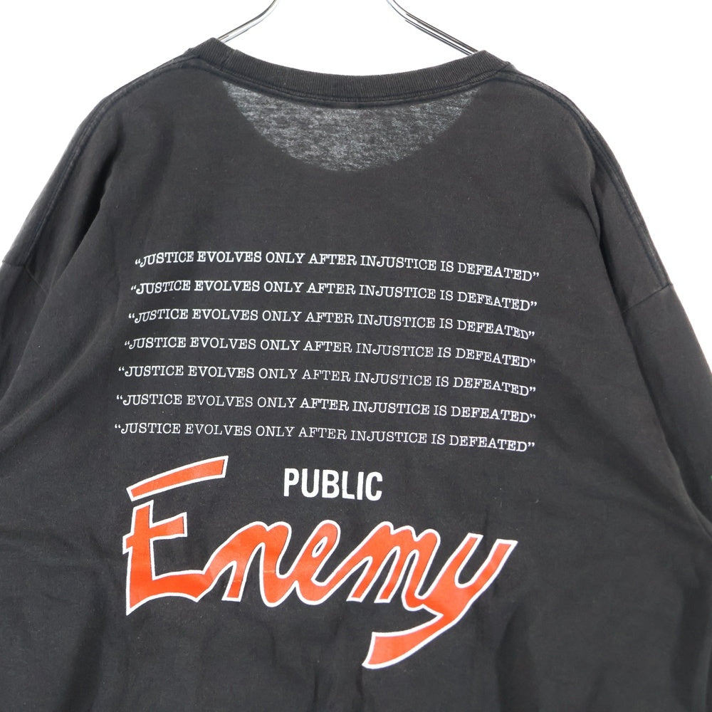 VINTAGE(ヴィンテージ) 90-00s PUBLIC ENEMY パブリックエネミー 両面プリント 長袖Tシャツ カットソー ブラック