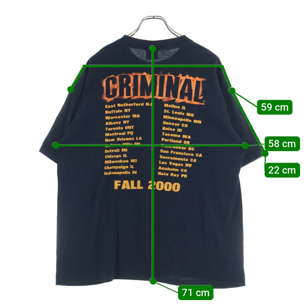 VINTAGE(ヴィンテージ) 00s EMINEM CRIMINAL FALL 2000 エミネム 両面プリント 半袖Tシャツ ブラック