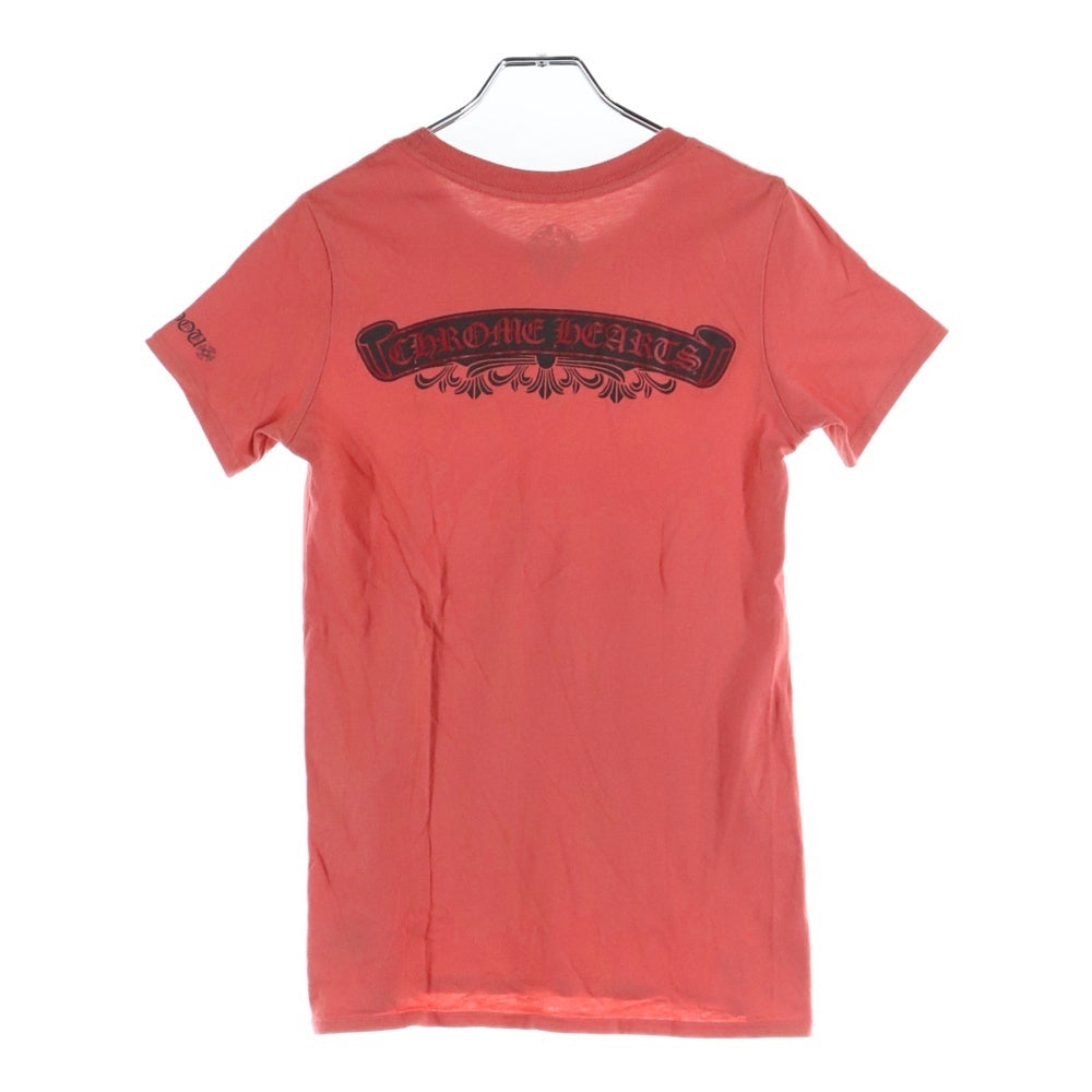 CHROME HEARTS(クロムハーツ) バックスクロールラベル 半袖Tシャツ カットソー ピンク