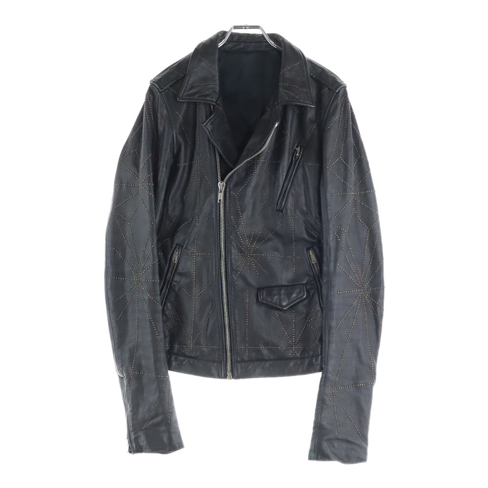 Rick Owens(リックオウエンス) 11SS STOOGES BIKER JKT ストゥージスバイカージャケット スタッズダブルライダースジャケット RU8764/LST ブラック