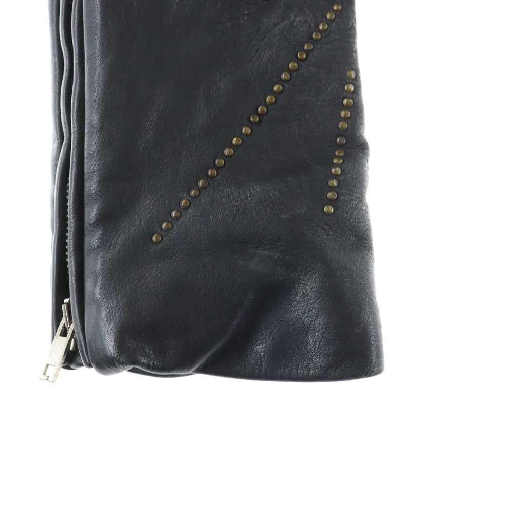 Rick Owens(リックオウエンス) 11SS STOOGES BIKER JKT ストゥージスバイカージャケット スタッズダブルライダースジャケット RU8764/LST ブラック