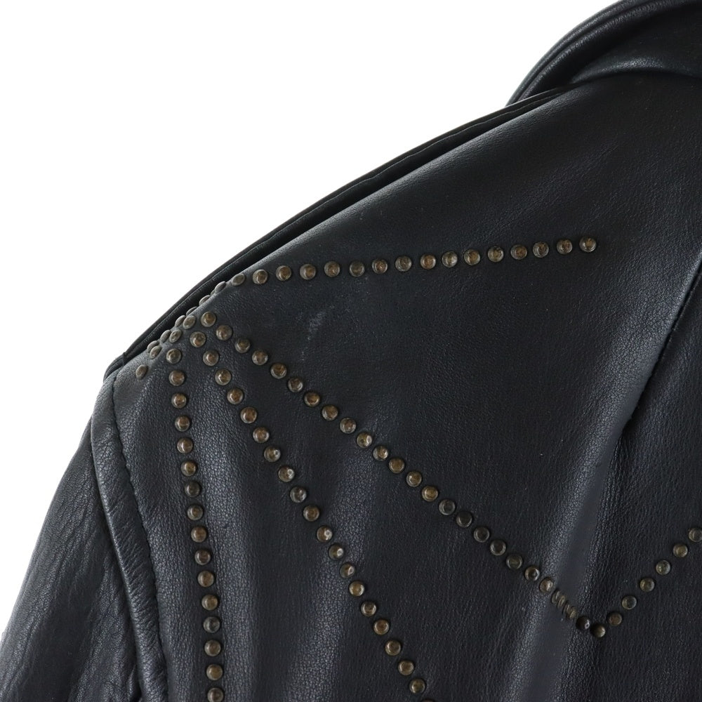 Rick Owens(リックオウエンス) 11SS STOOGES BIKER JKT ストゥージスバイカージャケット スタッズダブルライダースジャケット RU8764/LST ブラック