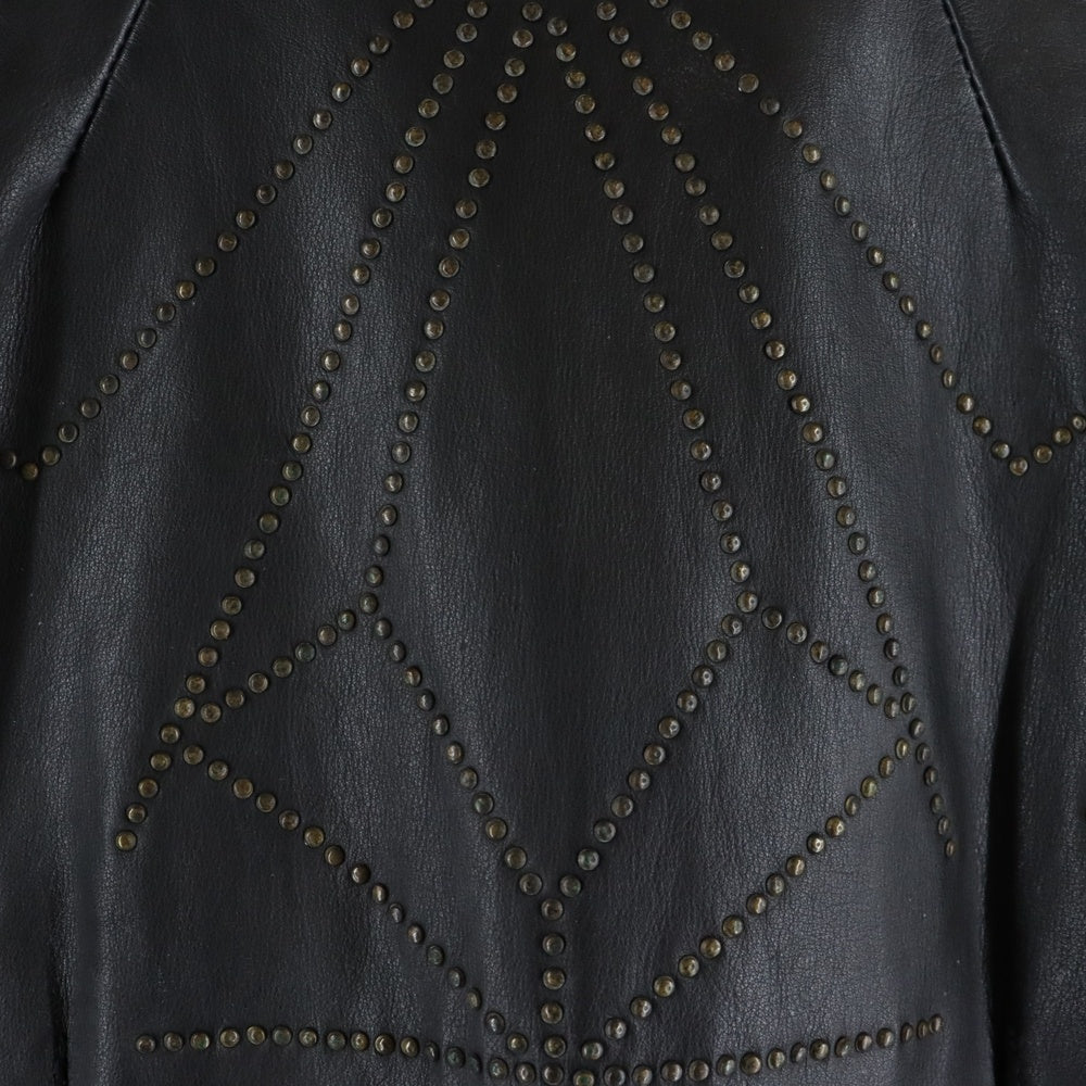 Rick Owens(リックオウエンス) 11SS STOOGES BIKER JKT ストゥージスバイカージャケット スタッズダブルライダースジャケット RU8764/LST ブラック