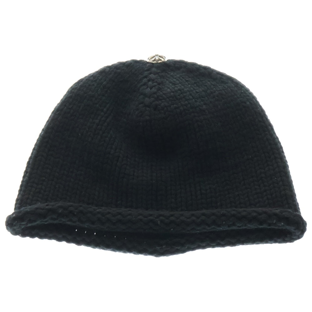 CHROME HEARTS(クロムハーツ) BEANIE CASH クロスパッチ カシミヤ ニットキャップ ビーニー 帽子 ブラック