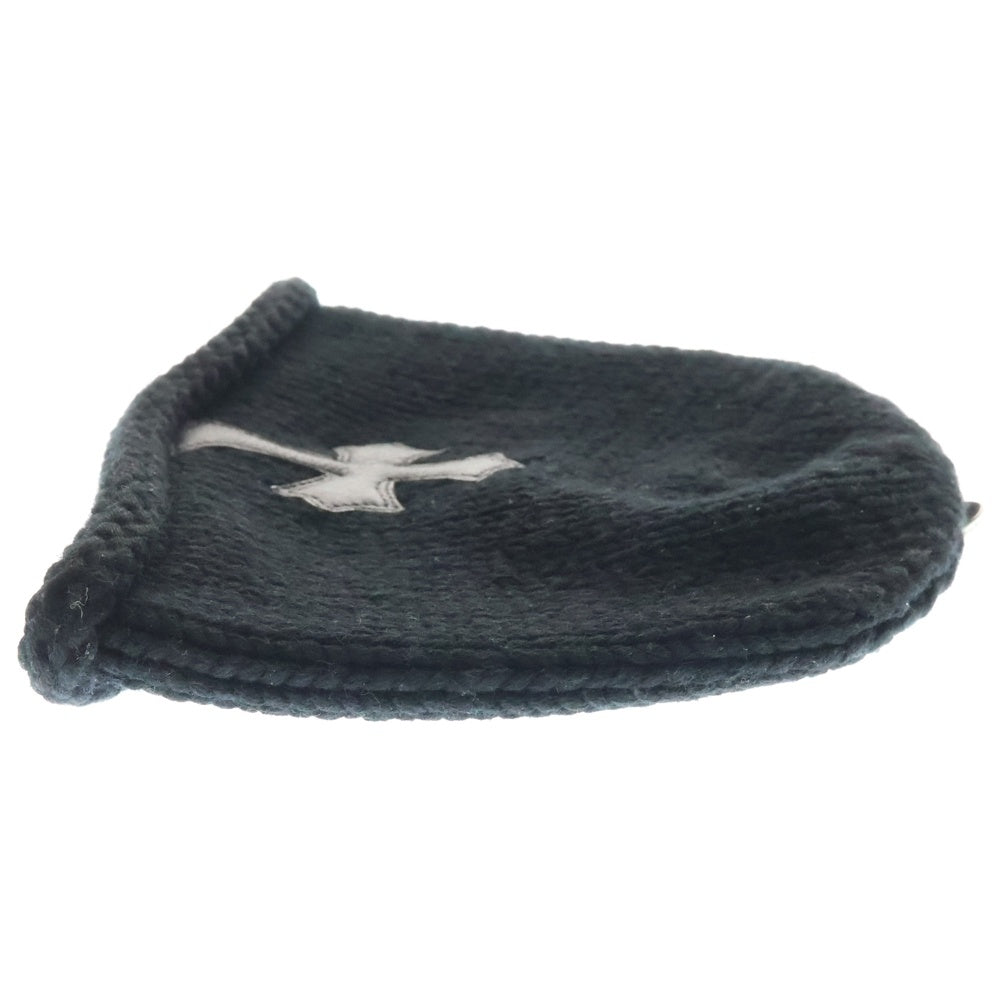 CHROME HEARTS(クロムハーツ) BEANIE CASH クロスパッチ カシミヤ ニットキャップ ビーニー 帽子 ブラック