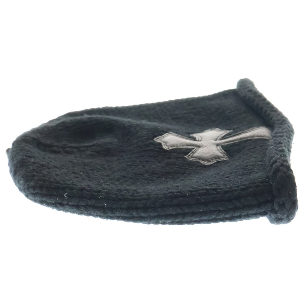 CHROME HEARTS(クロムハーツ) BEANIE CASH クロスパッチ カシミヤ ニットキャップ ビーニー 帽子 ブラック