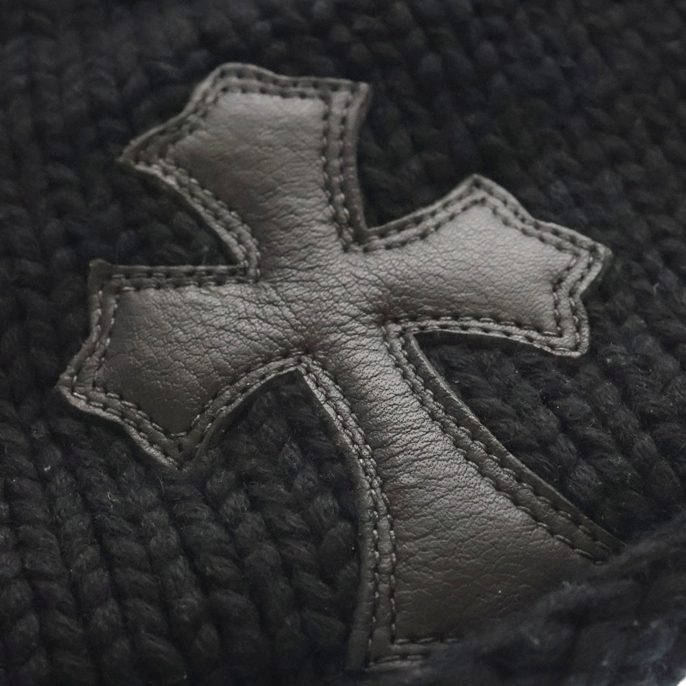 CHROME HEARTS(クロムハーツ) BEANIE CASH クロスパッチ カシミヤ ニットキャップ ビーニー 帽子 ブラック