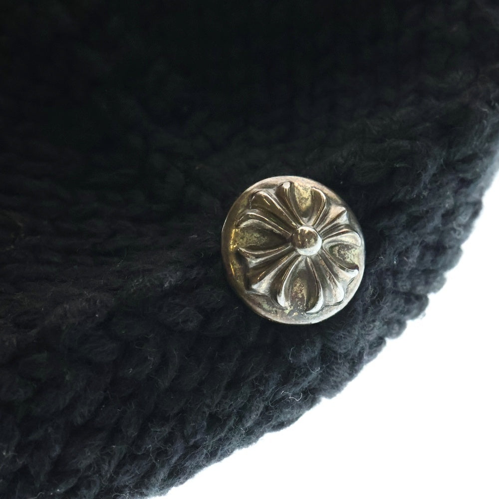 CHROME HEARTS(クロムハーツ) BEANIE CASH クロスパッチ カシミヤ ニットキャップ ビーニー 帽子 ブラック