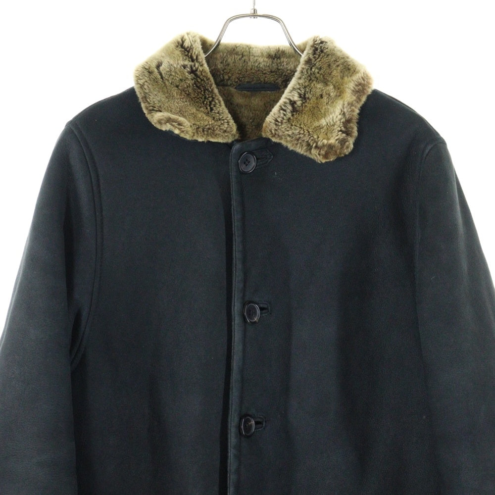 HUGO BOSS(ヒューゴボス) LEATHER ムートンコート アウター ブラック