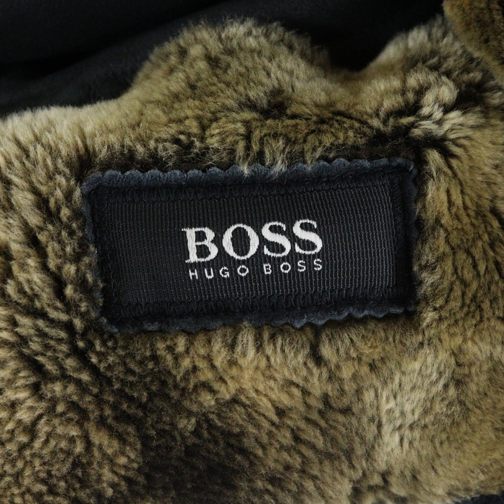 HUGO BOSS(ヒューゴボス) LEATHER ムートンコート アウター ブラック