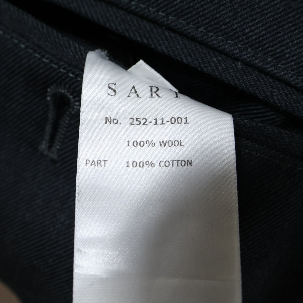 SARTO(サルト) 25AW DRY WOOL TWILL SLACKS PANTS ドライウール ツイル スラックスパンツ グレー 252-11-001