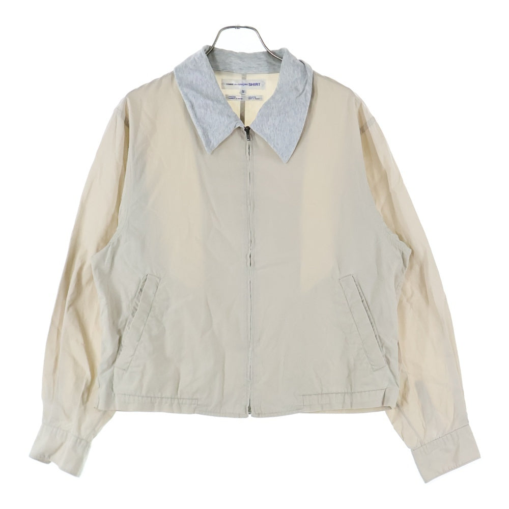 COMME des GARCONS SHIRT(コムデギャルソンシャツ) フランス製 素材切替え スウィングトップ ジップアップジャケット ベージュ D-TK9210