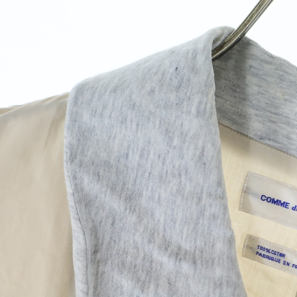 COMME des GARCONS SHIRT(コムデギャルソンシャツ) フランス製 素材切替え スウィングトップ ジップアップジャケット ベージュ D-TK9210