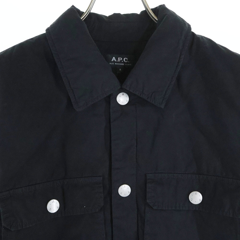 A.P.C(アーペーセー) BLOUSON ALEX 22P ボタンアップ コットンブルゾン 中綿 ジャケット ブラック 24223-1-32671