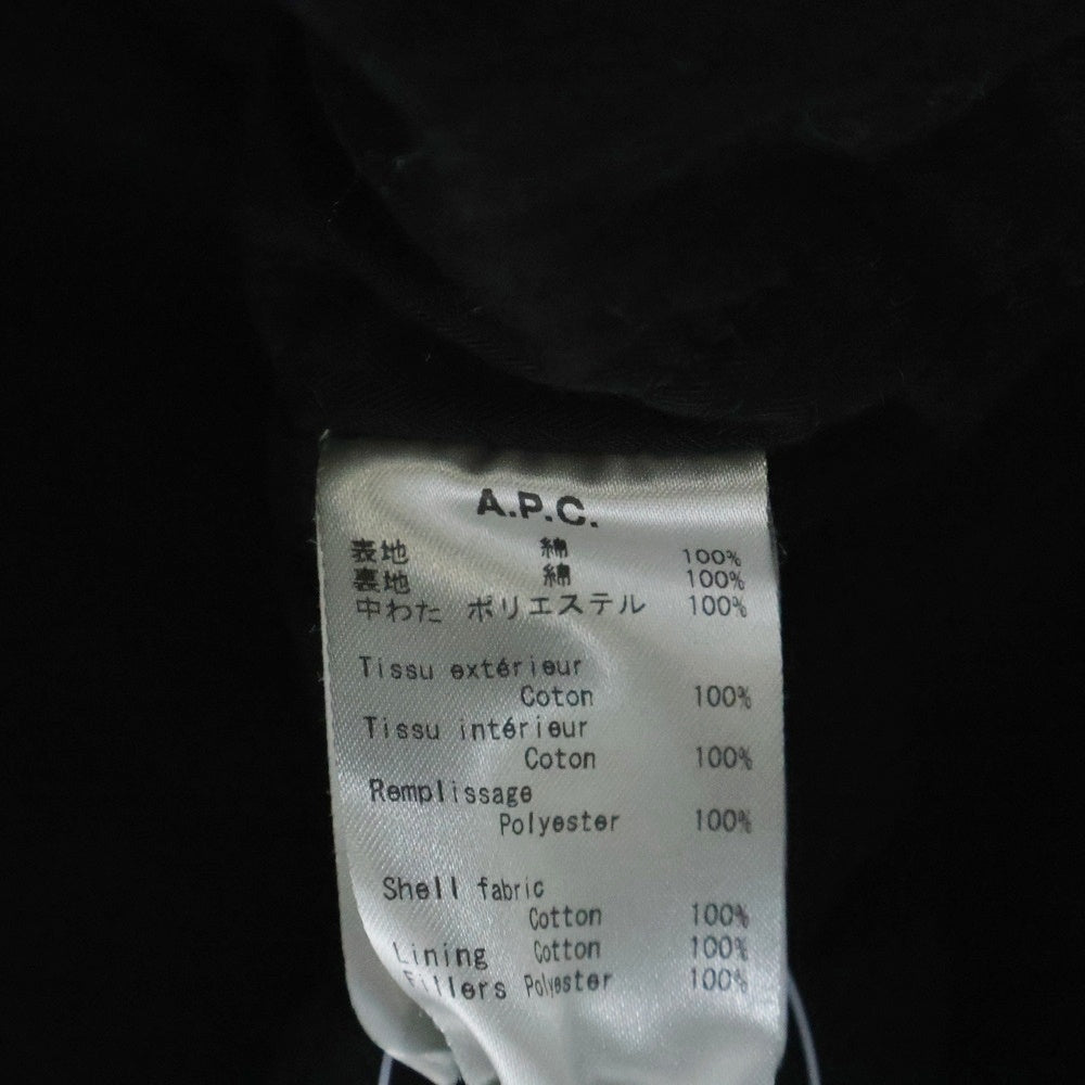 A.P.C(アーペーセー) BLOUSON ALEX 22P ボタンアップ コットンブルゾン 中綿 ジャケット ブラック 24223-1-32671