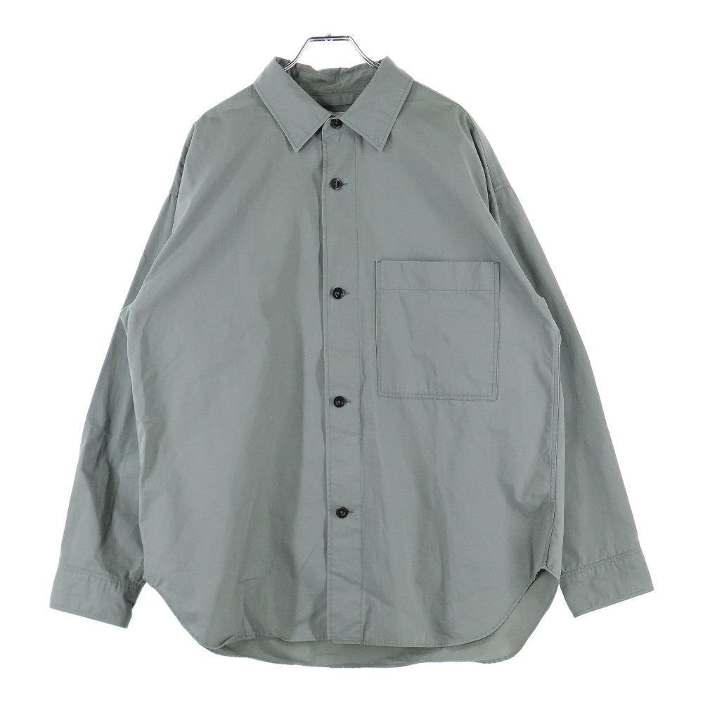 MARGARET HOWELL(マーガレットハウエル) DRY COTTON POPLIN SHIRT ドライコットン ポプリン ロングスリーブ 長袖 シャツジャケット グレー 596-0250502