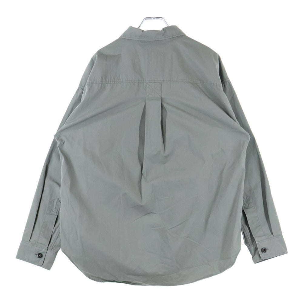 MARGARET HOWELL(マーガレットハウエル) DRY COTTON POPLIN SHIRT ドライコットン ポプリン ロングスリーブ 長袖 シャツジャケット グレー 596-0250502