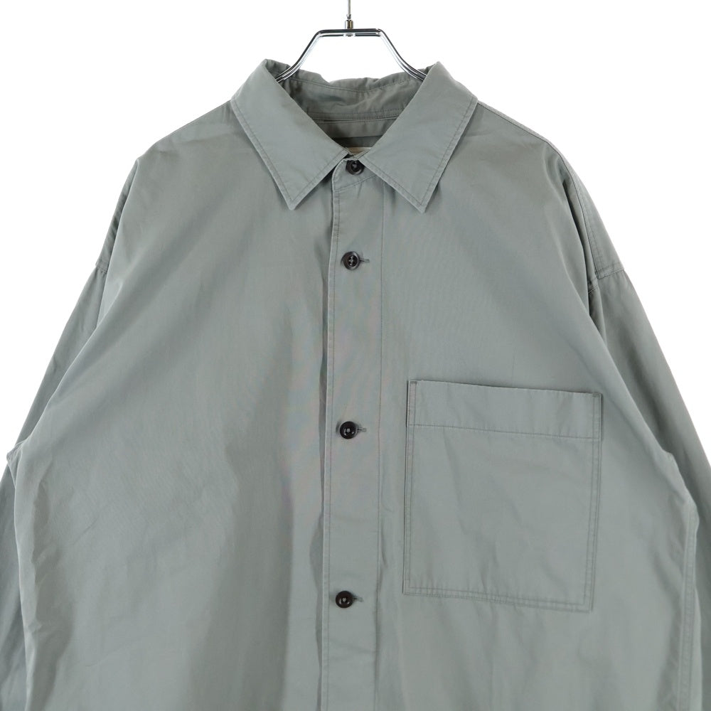 MARGARET HOWELL(マーガレットハウエル) DRY COTTON POPLIN SHIRT ドライコットン ポプリン ロングスリーブ 長袖 シャツジャケット グレー 596-0250502
