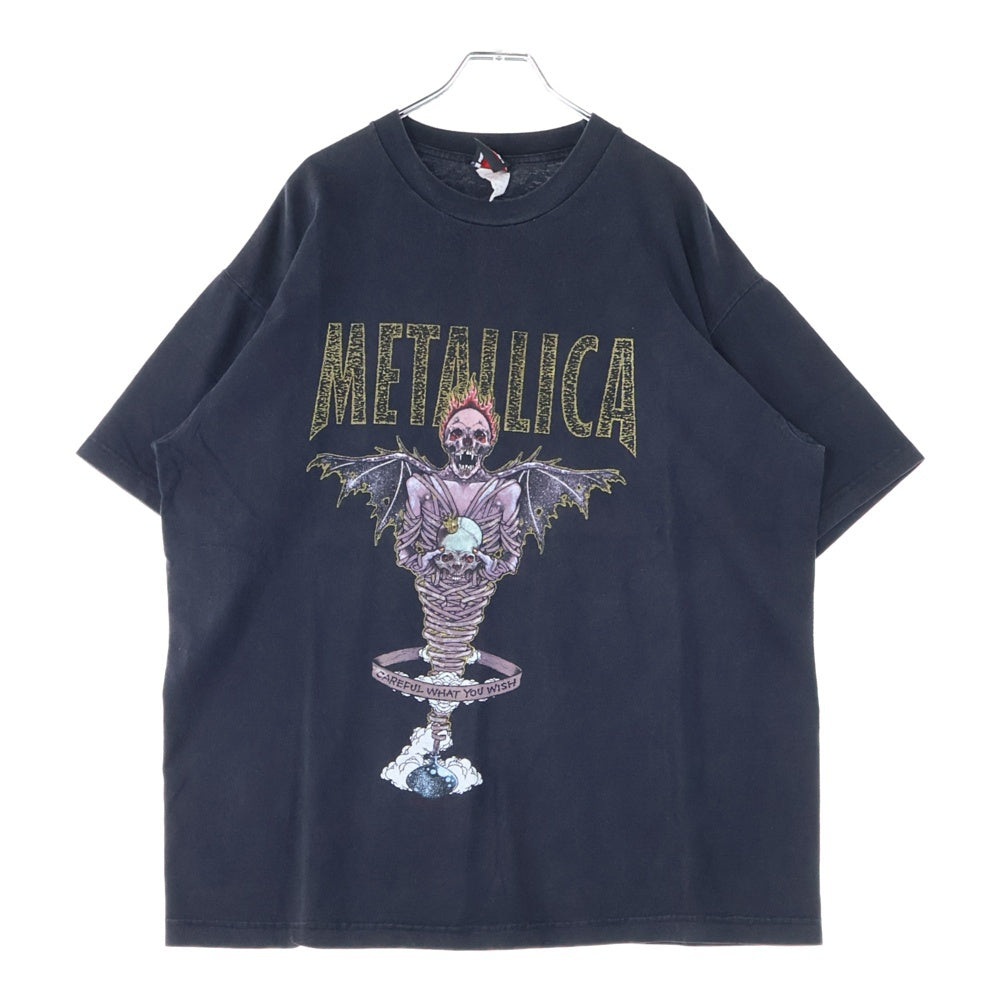 VINTAGE(ヴィンテージ) 90s METALLICA PUSHEAD KING NOTHING GIANT 両面プリント 半袖Tシャツ カットソー ブラック
