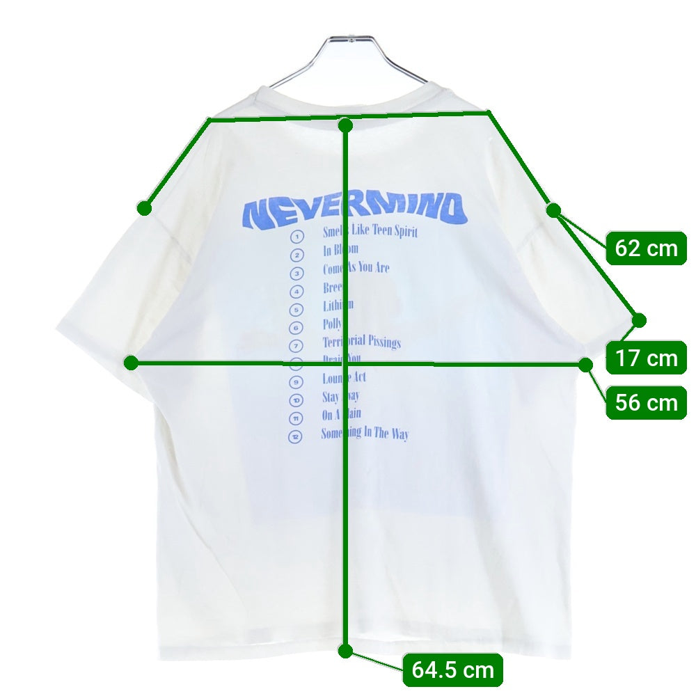 VINTAGE(ヴィンテージ) 90s NIRVANA NEVERMIND BACK STAGE PASS ニルヴァーナ ネバーマインド バックステージパス Tシャツ 半袖カットソー ホワイト