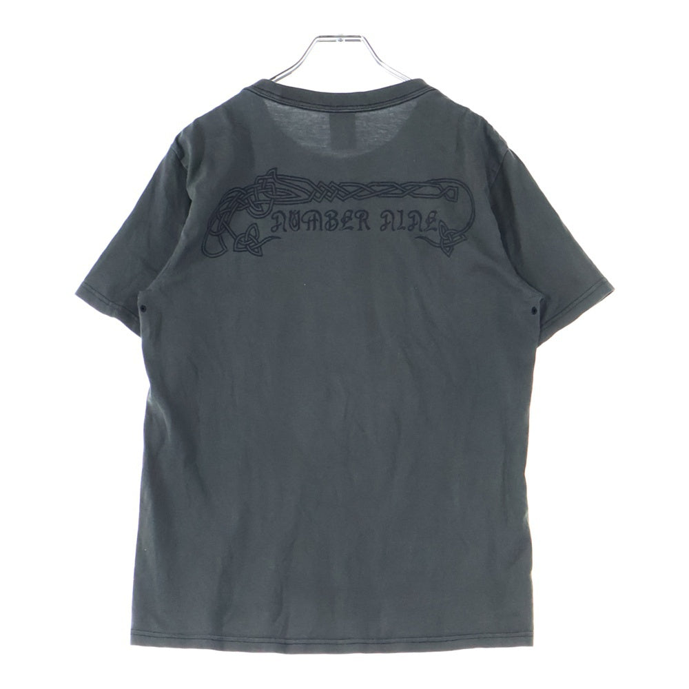 NUMBER (N)INE(ナンバーナイン) 06AW ARCHIVE NOIR期 クローバー 両面プリント半袖Tシャツ カットソー グレー