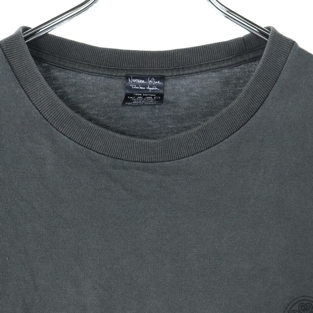 NUMBER (N)INE(ナンバーナイン) 06AW ARCHIVE NOIR期 クローバー 両面プリント半袖Tシャツ カットソー グレー